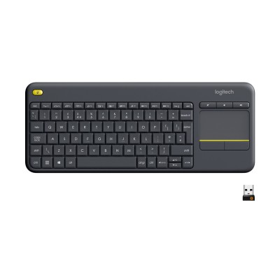 Tastiera LOGITECH RETAIL K400 Plus Wireless Touchpad Multimediale Nera
