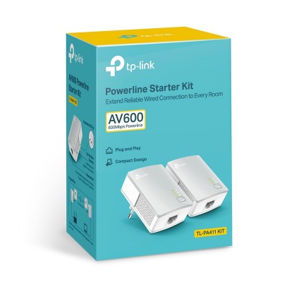 TP LINK Powerline KIT AV600 300Mbps 1 10 100Mbps Port 600Mbps Ultra Compact Size HomePlug AV Green Powerline Plu