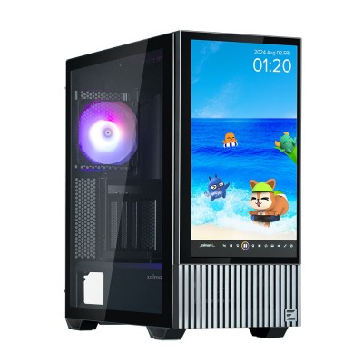 Case Zalman Z10 DS Display LCD Midi Tower ATX RGB Vetro Temperato Nero Case Zalman Z10 DS Display LCD Midi Tower ATX RGB Vetro Temperato Nero