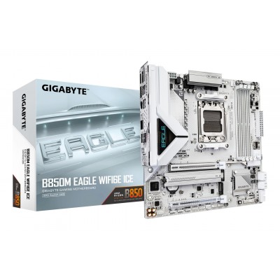 Scheda Madre Gigabyte GA-B850M Eagle WF6E ICE AM5 DDR5 Micro-ATX Bianco