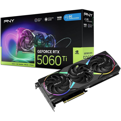 Scheda video PNY GeForce RTX 5060 TI 16GB ARGB Gaming Overclocked Triple Fan