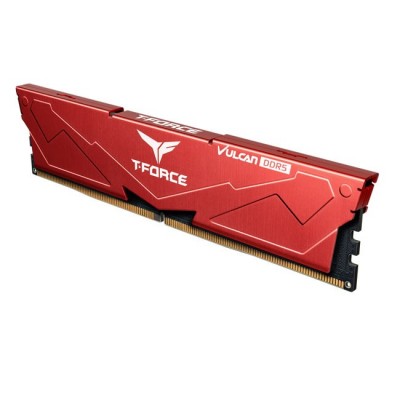 DDR5 32GB KIT 2x16GB PC 6400 Team T-Force Vulcan FLRD532G6400HC40BDC01 rot