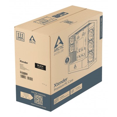 Case ARCTIC Xtender Midi-Tower E-ATX RGB Cavo Riser incluso Vetro Temperato Nero