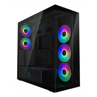 Case ARCTIC Xtender Mirror Midi Tower E-ATX RGB Vetro Temperato Nero Lucido