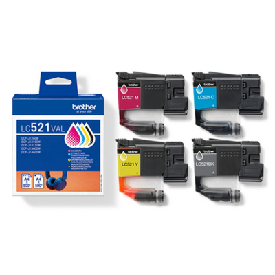 Multipack Brother nero / ciano / magenta / giallo LC521VAL LC521VAL 2000 Pagine