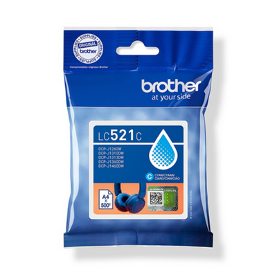 Cartuccia Brother d'inchiostro ciano LC521C LC-521C 500 Pagine