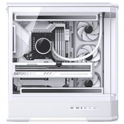 Case Jonsplus D400 Midi-Tower ATX Vetro Temperato Bianco