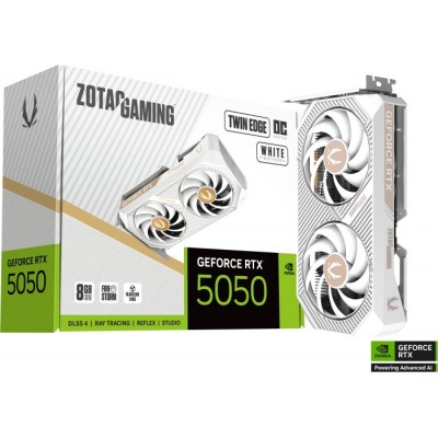 Scheda Video ZOTAC NvidiaGeForce RTX 5050 8GB Twin Edge OC Bianco Scheda Video ZOTAC NvidiaGeForce RTX 5050 8GB Twin Edge OC Bianco