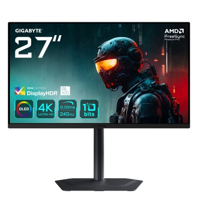 Monitor GIGABYTE MO27U2 OLED 4K UHD Gaming 27'' 3840 x 2160 Pixel 4K Ultra HD QD-OLED 0,03 ms Nero
