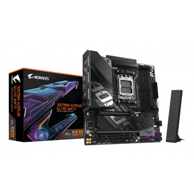 Scheda Madre Gigabyte X870M AORUS ELITE WIFI7 Socket AM5 Micro-ATX Nero