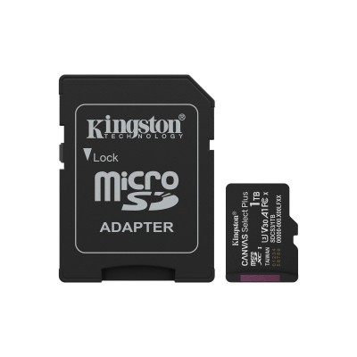 Kingston Technology 1TB microSDXC Canvas Select Plus Gen3 150MB s A1 (Adattatore SD incluso)