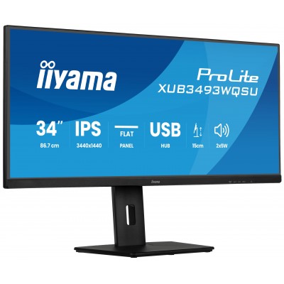 Monitor Iiyama ProLite XUB3493WQSU-B6 34" UltraWide QHD IPS 120Hz Nero