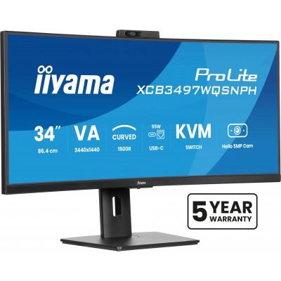 Monitor iiyama ProLite XCB3497WQSNPH-B1 34"  3440 x 1440 Pixel UltraWide Quad HD LED Nero