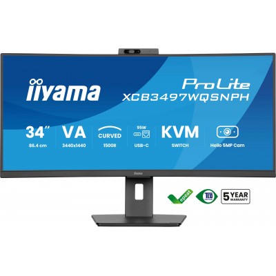 Monitor iiyama ProLite XCB3497WQSNPH-B1 34"  3440 x 1440 Pixel UltraWide Quad HD LED Nero
