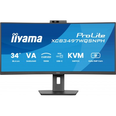 Monitor iiyama ProLite XCB3497WQSNPH-B1 34"  3440 x 1440 Pixel UltraWide Quad HD LED Nero
