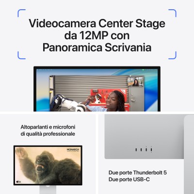 Monitor Apple Studio Display Retina 5K 27" 5120 x 2880 Pixel Argento