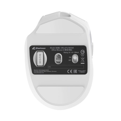 Mouse Sharkoon OfficePal M25W mouse Gaming Mano destra RF Wireless + USB Type-C Ottico 4000 DPI