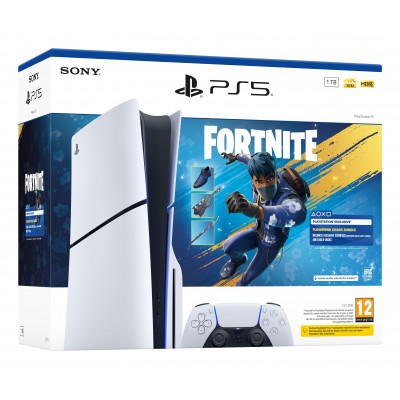 Console Sony PS5 PlayStation 5 1TB CON LETTORE OTTICO BUNDLE FORTNITE CHAOS FLOWERING