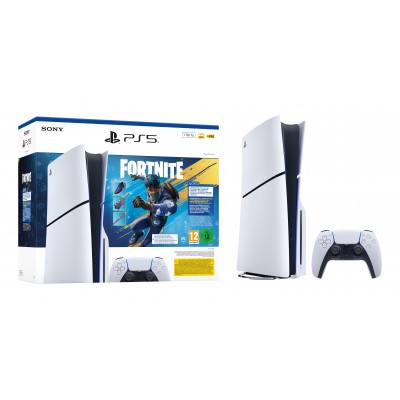 Console Sony PS5 PlayStation 5 1TB CON LETTORE OTTICO BUNDLE FORTNITE CHAOS FLOWERING