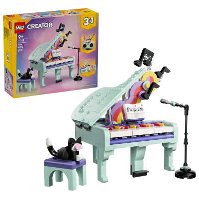 LEGO 31392 Creator 3-in-1 Pianoforte decorativo con gatto