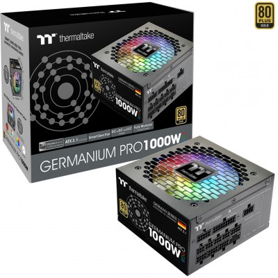 Alimentatore Thermaltake Germanium Pro RGB 1000W 80Plus Gold Atx 3.1 Nero