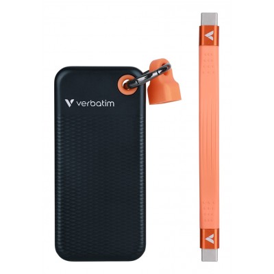 SSD Esterno Verbatim Pocket 256GB USB-C USB 3.2 Nero Arancione