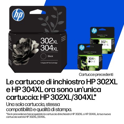 Cartuccia HP differenti colori B7RT8AE 302 XL   304 XL 300 Pagine Cartuccia di inchiostro in tricromia originale HP 302Xç 304XL