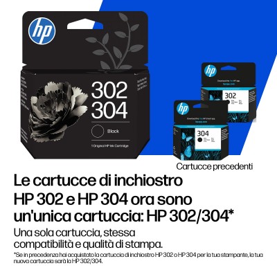 Cartuccia HP differenti colori B7RT8AE 302 XL   304 XL 300 Pagine Cartuccia di inchiostro in tricromia originale HP 302Xç 304XL