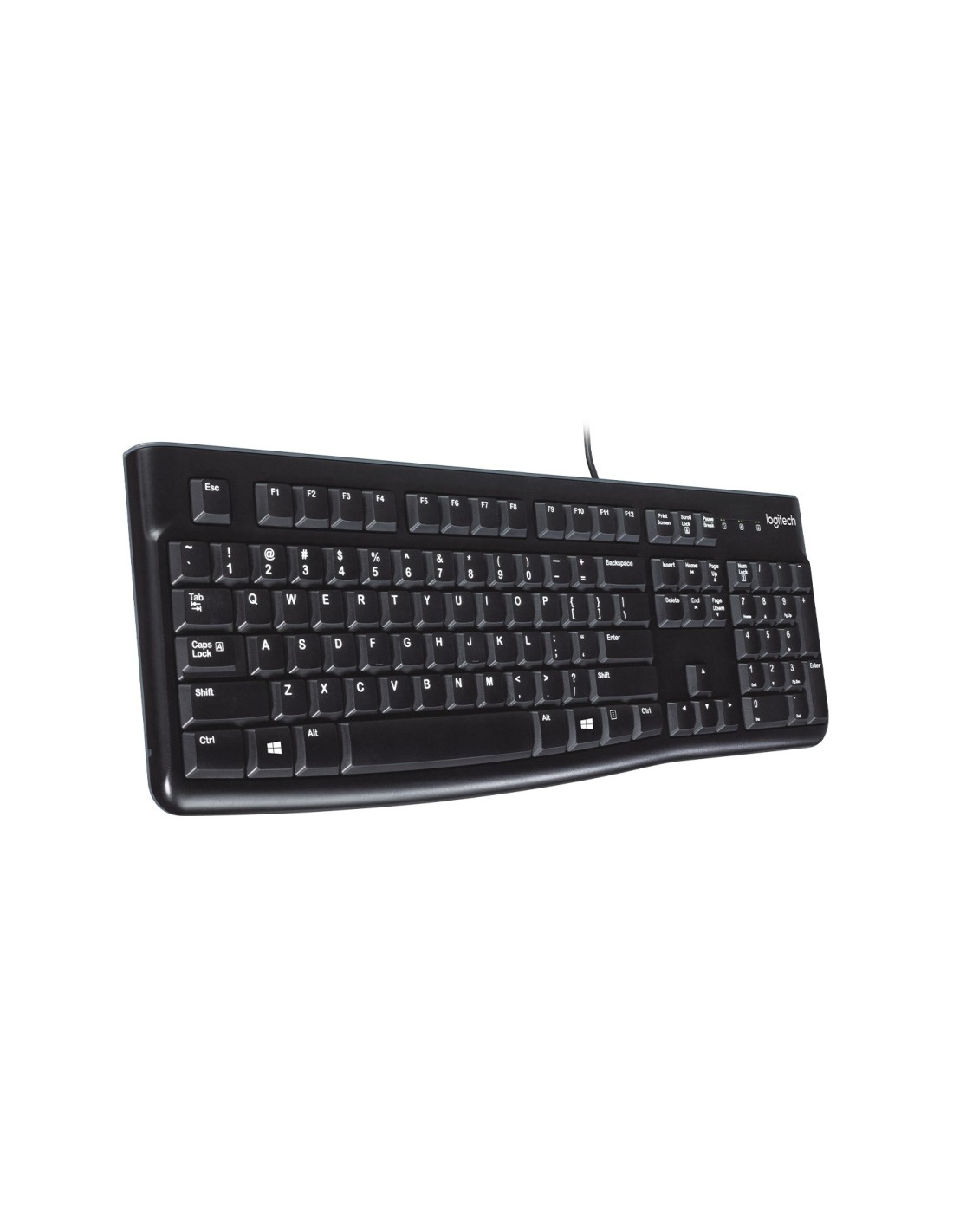 Logitech K120 Tastiera con Cavo per Windows, USB Plug-and-Play, Dimensioni  Standard, Resistente agli Schizzi, Barra Spaziatrice