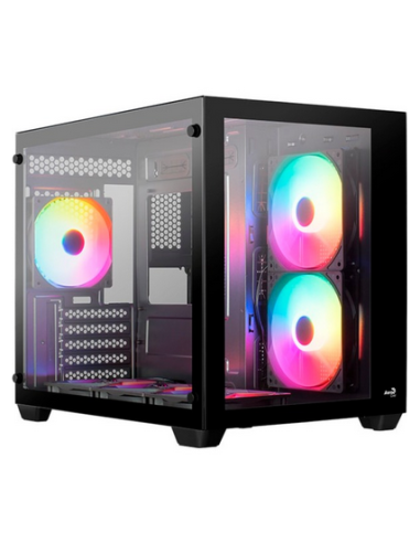 Case Aerocool Dryft Mini-BK-v1 Mini-Tower FRGB Vetro Temperato Nero