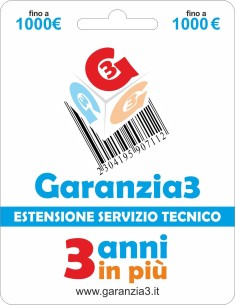 Garanzia 3 - Estensione del servizio tecnico 3 Anni - Fino a 1000 €