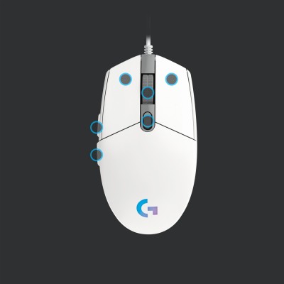 Mouse Gaming Logitech G203 LIGHTSYNC Bianco