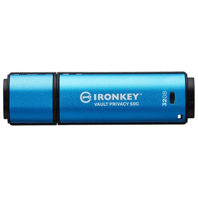 Pendrive Kingston IronKey Vault Privacy 50 32 GB USB C 3.2 light blu Pendrive Kingston IronKey Vault Privacy 50 32 GB USB C 3.2 light blu