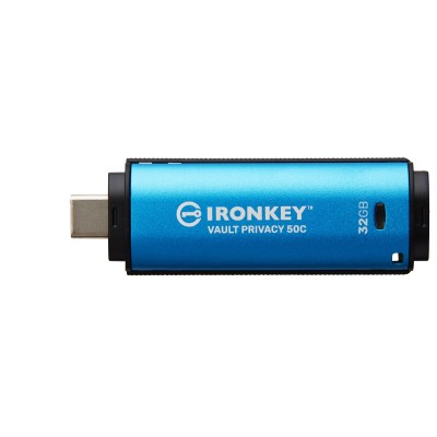 Pendrive Kingston IronKey Vault Privacy 50 32 GB USB C 3.2 light blu Pendrive Kingston IronKey Vault Privacy 50 32 GB USB C 3.2 light blu