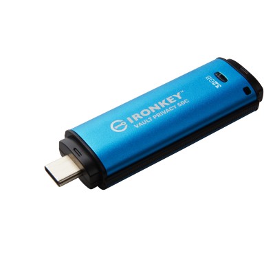 Pendrive Kingston IronKey Vault Privacy 50 32 GB USB C 3.2 light blu Pendrive Kingston IronKey Vault Privacy 50 32 GB USB C 3.2 light blu